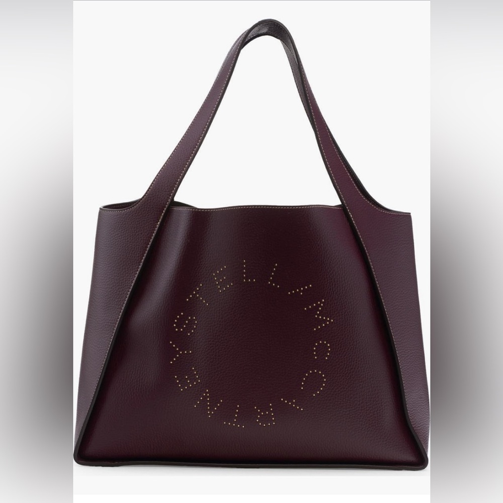Stella McCartney Studded Logo Faux Leather Tote - Plum, great preowned condition
